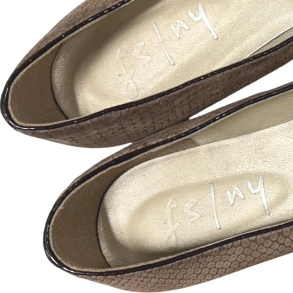 FS/NY French Sole New York Taupe Snakeskin Embossed Ballet Flats Size 9 Brazil